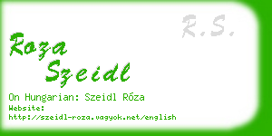 roza szeidl business card